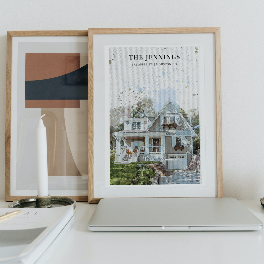 Custom Watercolor Home Portrait