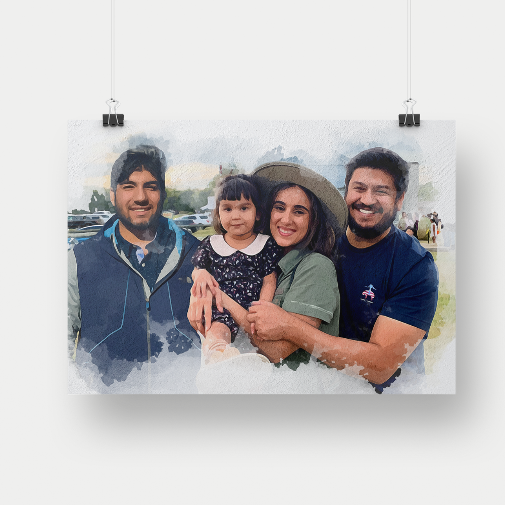 Custom Watercolor Memorial Portrait