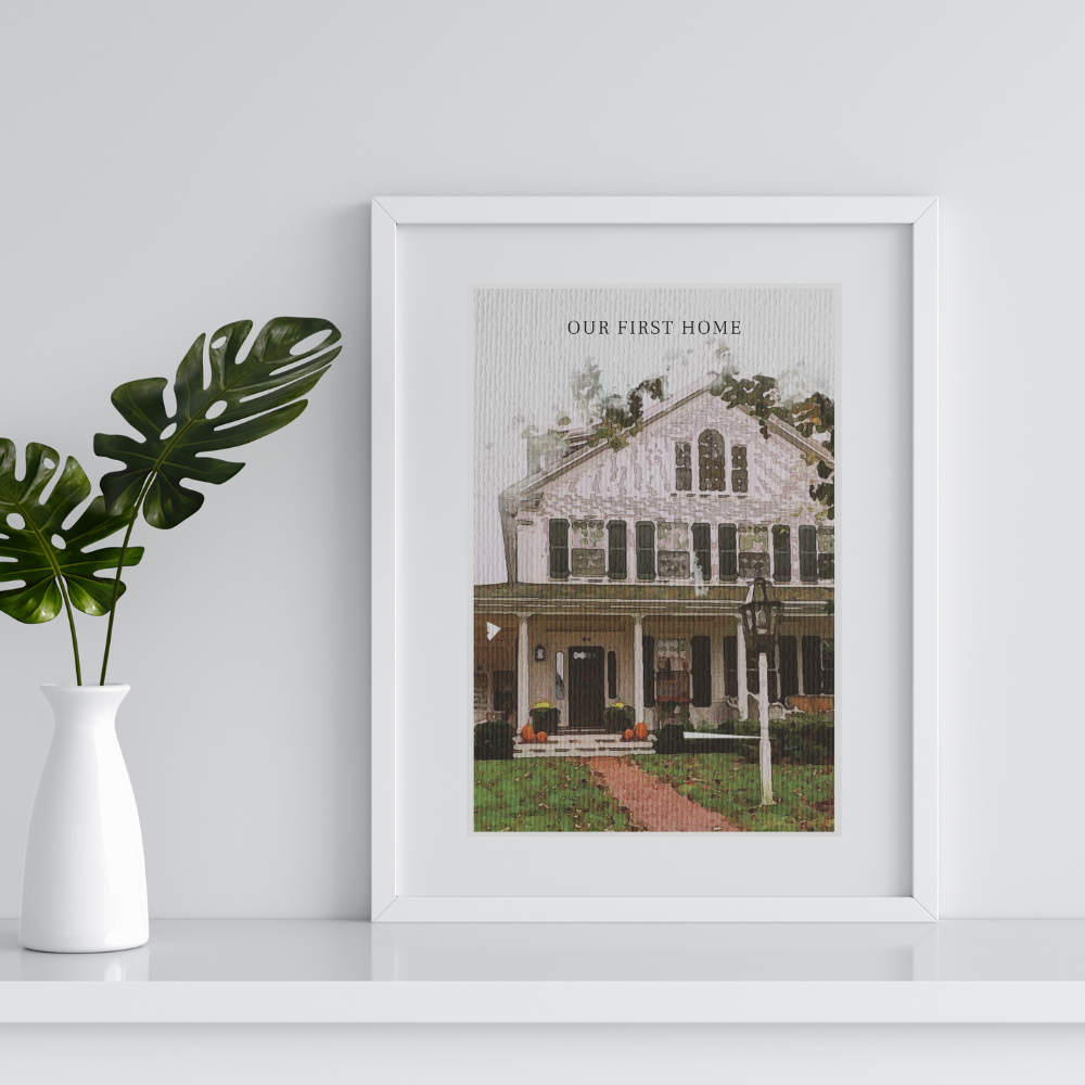 Custom Watercolor Home Portrait