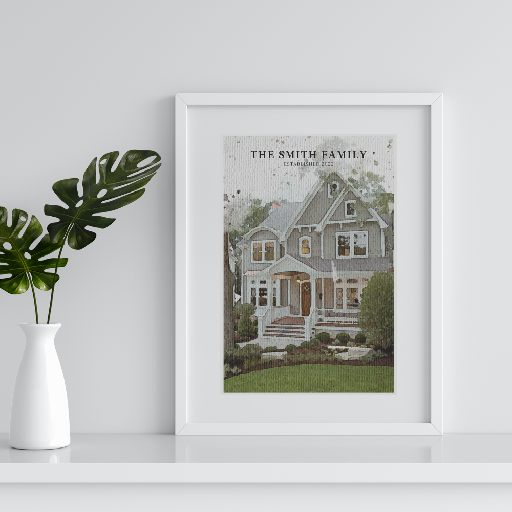 Custom Watercolor Home Portrait