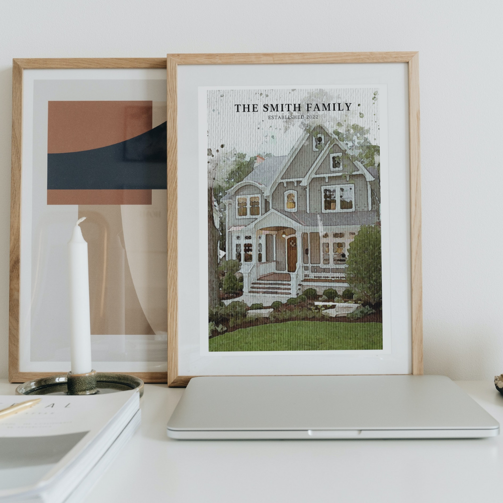 Custom Watercolor Home Portrait