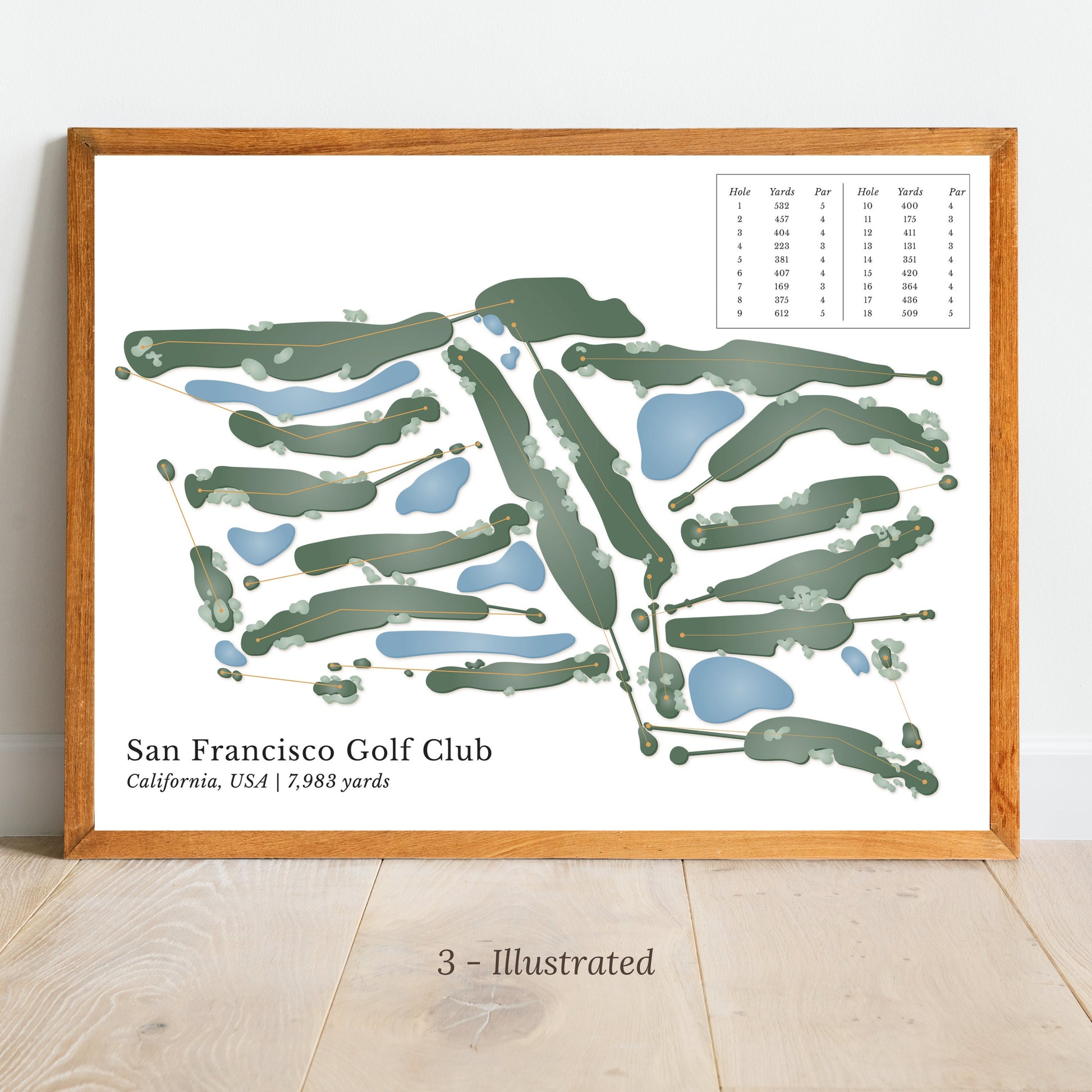 Golf Course Map, Custom Golf Art, Wall Decor, Course Prints, Personalized Gifts, Golf Map Poster, Unique Art, Personalized Golf Course Print
