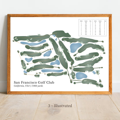 Golf Course Map, Custom Golf Art, Wall Decor, Course Prints, Personalized Gifts, Golf Map Poster, Unique Art, Personalized Golf Course Print