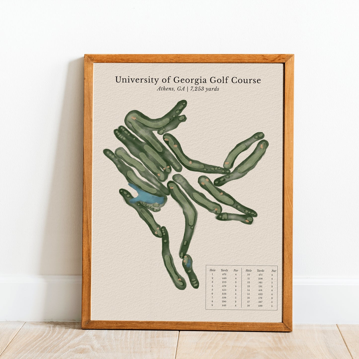 Watercolor Style Golf Course Poster, Custom Golf Course Portrait, Personalized Golf Course Print, Digital Watercolor Style Golf Course Print