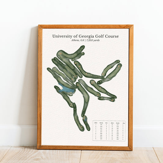 Watercolor Golf Course Poster - Custom Portrait Print