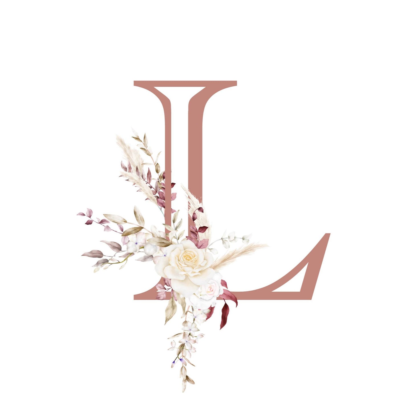 Personalized Floral Initial Poster