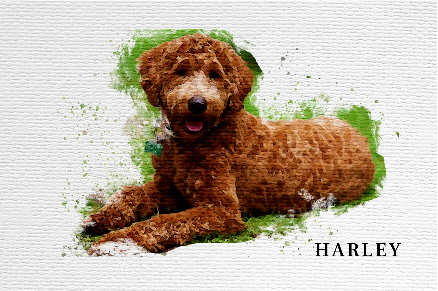 Personalized Watercolor Digital Art Pet Poster