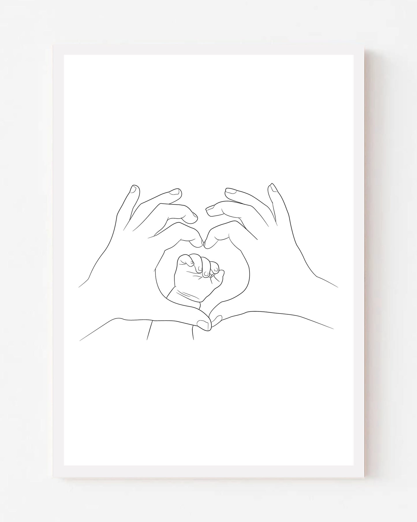 Baby Hand Line Art Portrait