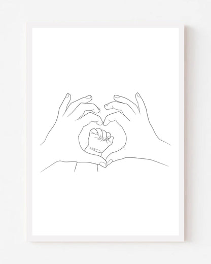 Baby Hand Line Art Portrait