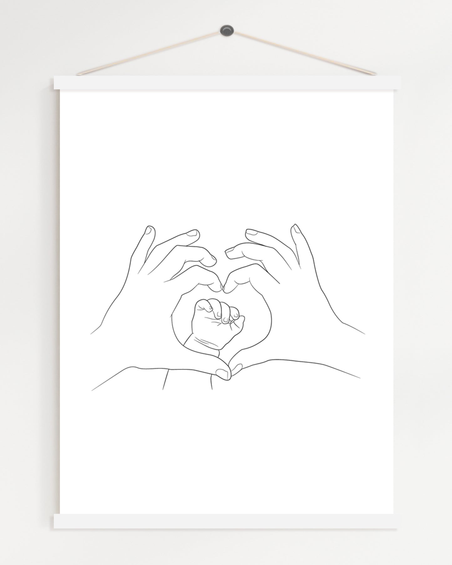 Baby Hand Line Art Portrait