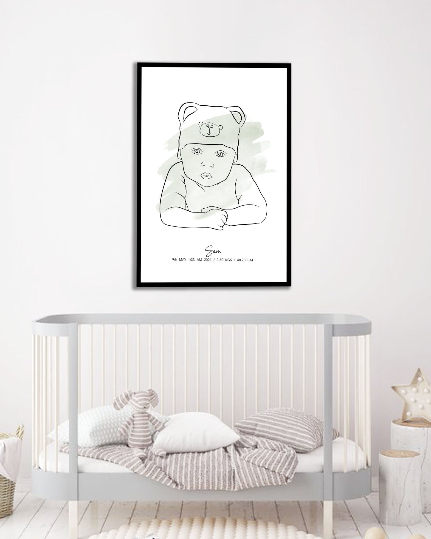 Personalized Watercolor Baby Poster