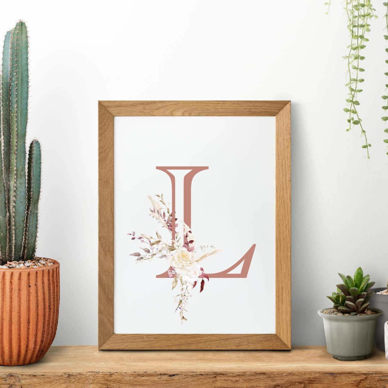 Personalized Floral Initial Poster