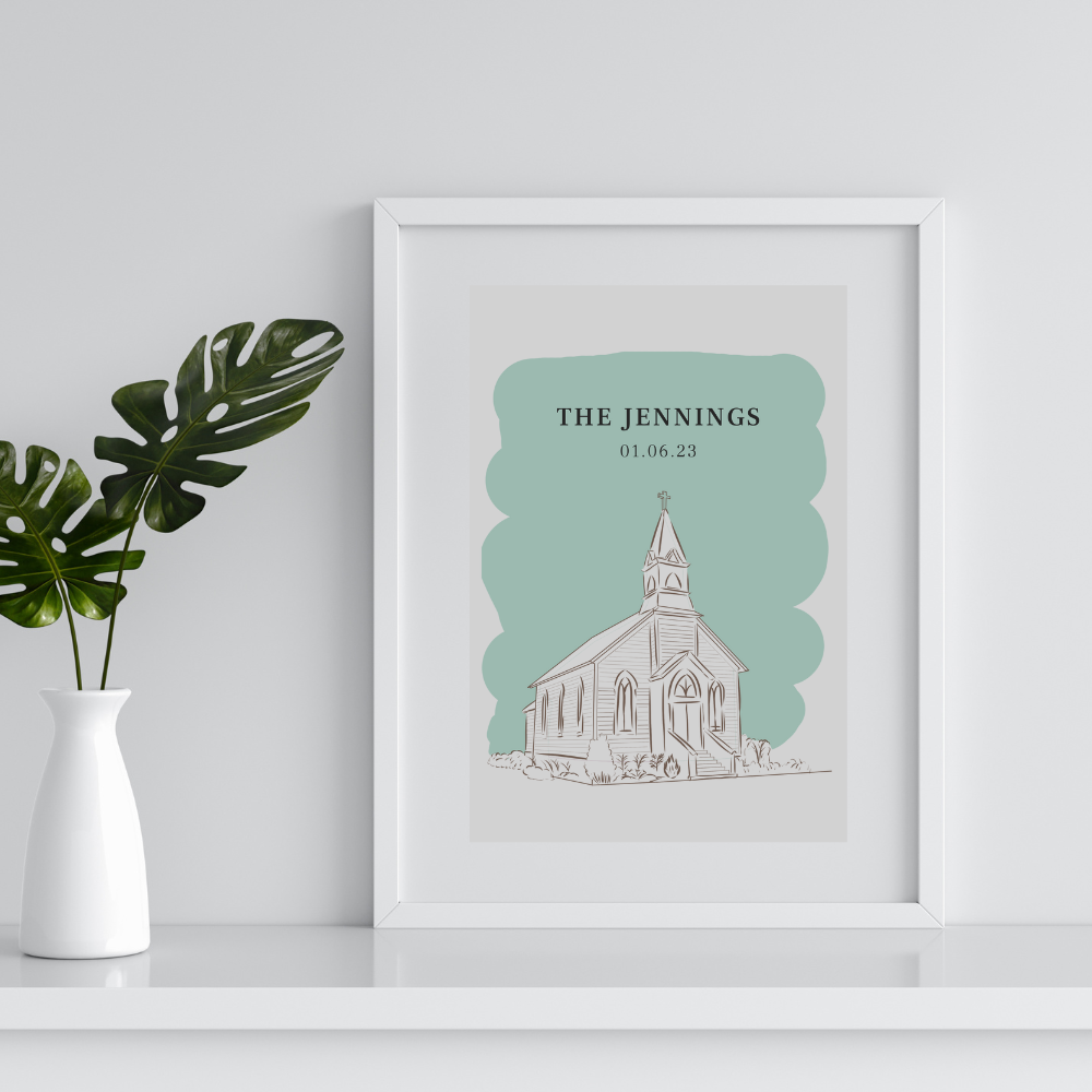 Wedding Venue Illustrated Portrait