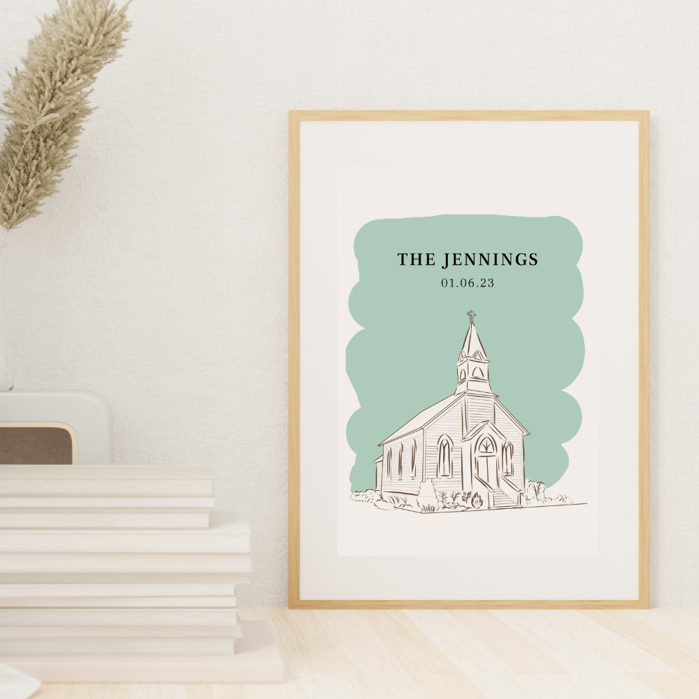 Wedding Venue Illustrated Portrait