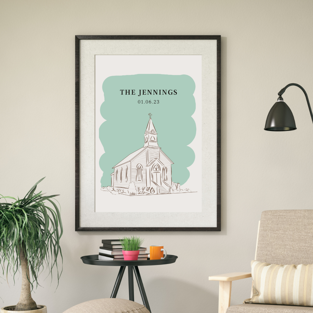 Wedding Venue Illustrated Portrait