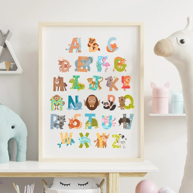 Cute Animal Alphabet Wall Decor