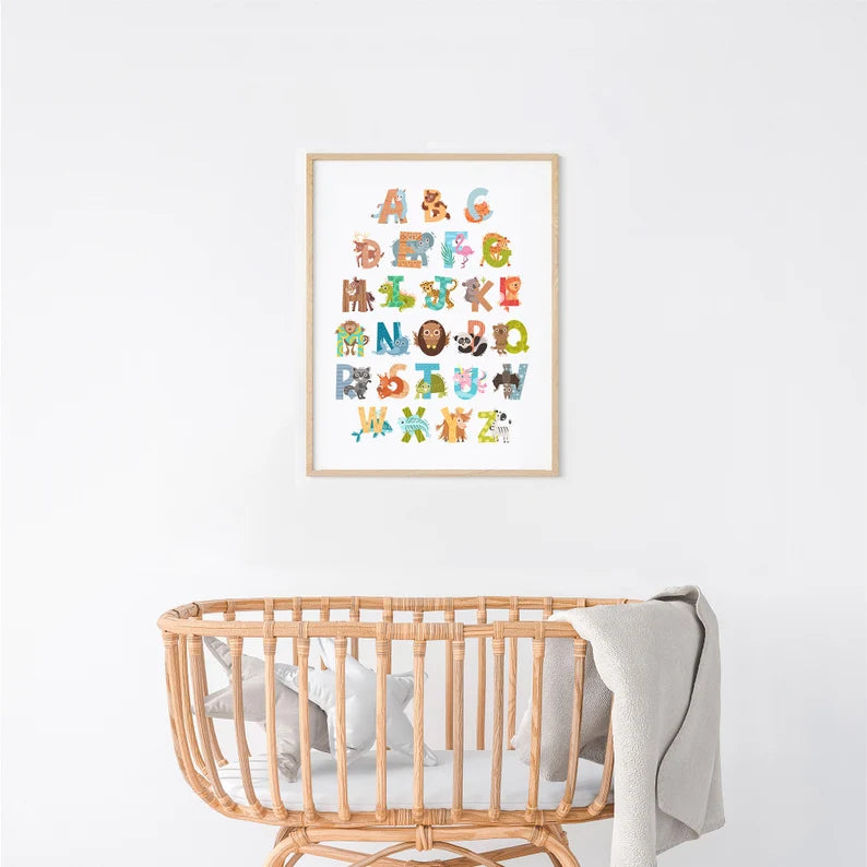 Cute Animal Alphabet Wall Decor