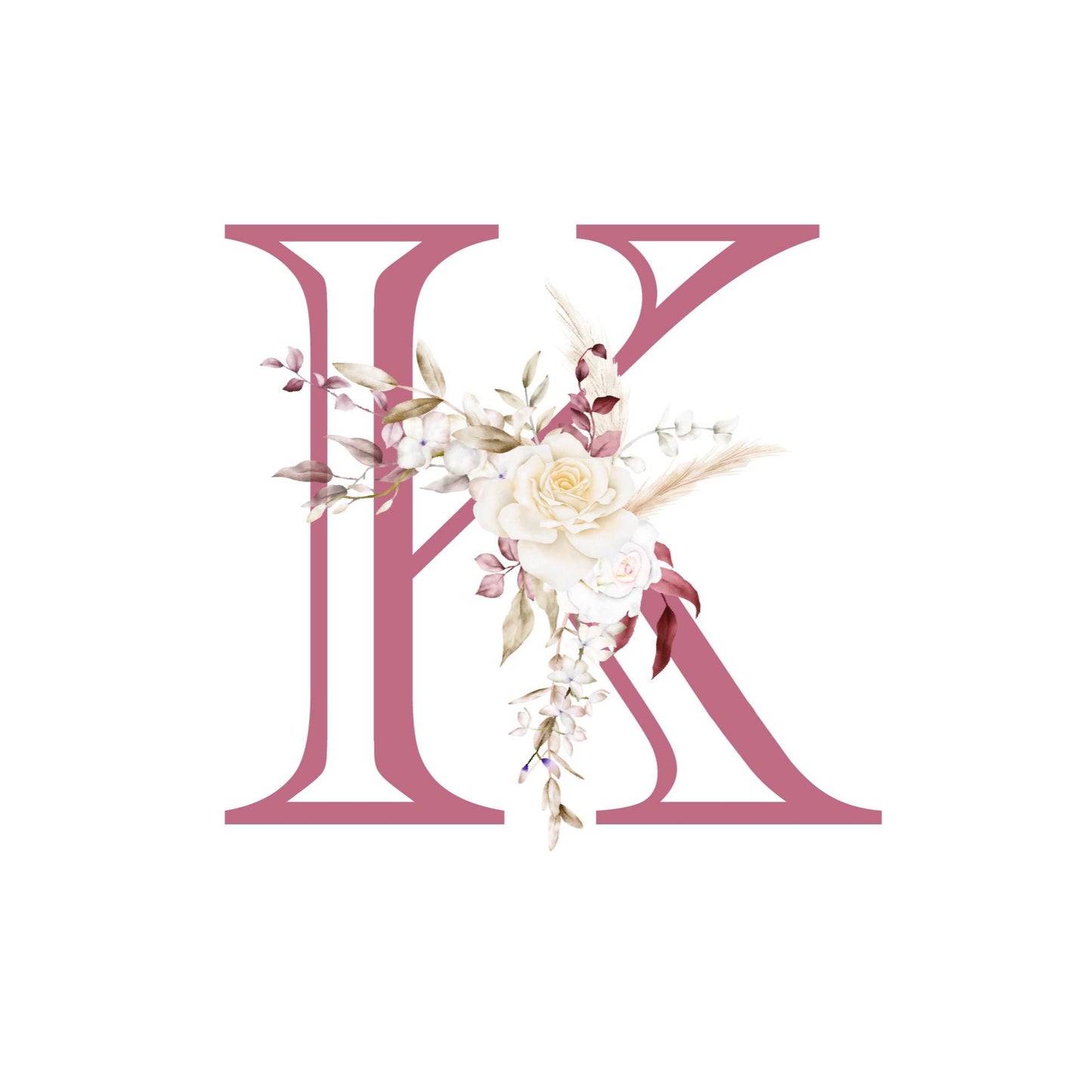 Personalized Floral Initial Poster