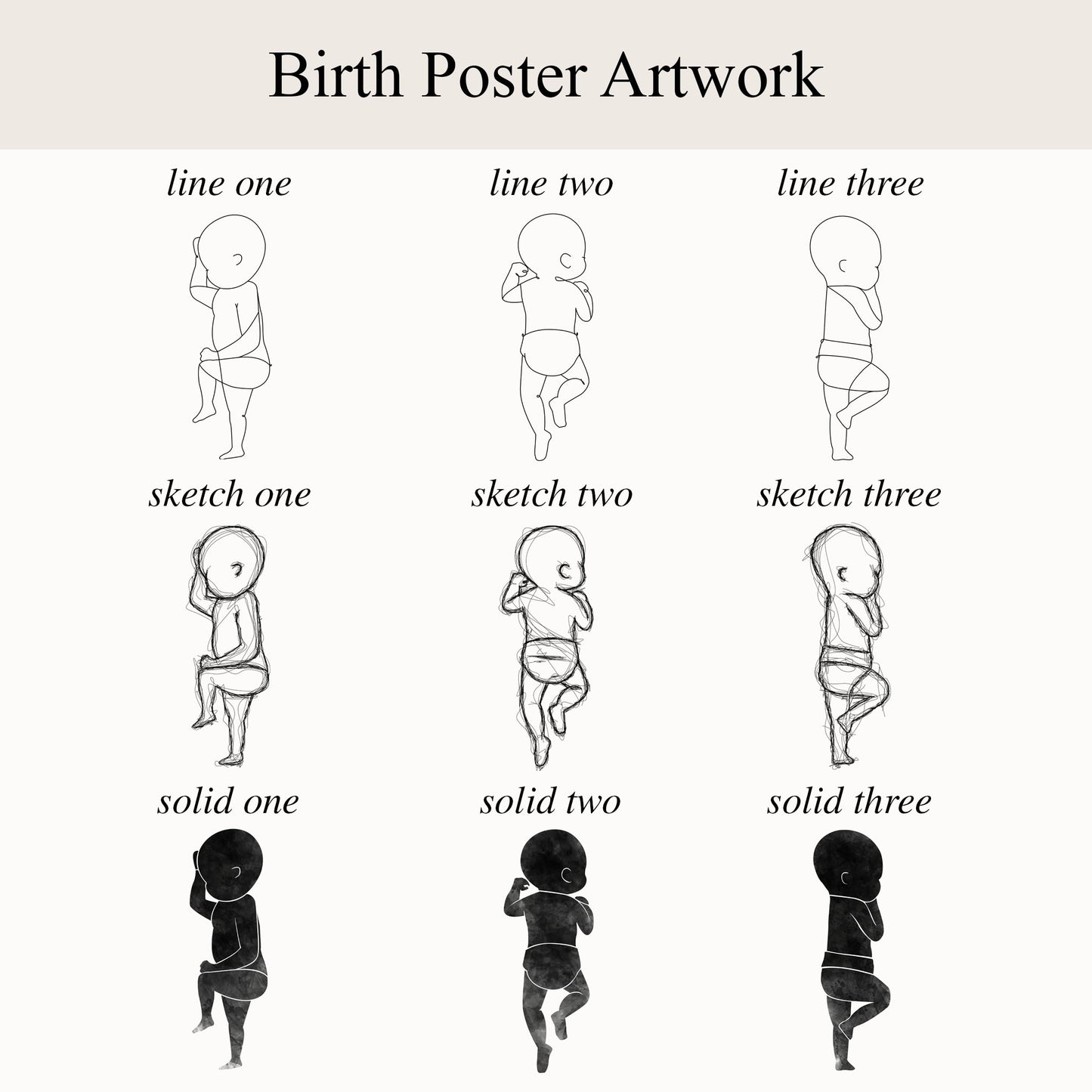 Baby Sketch Portrait Scale 1:1