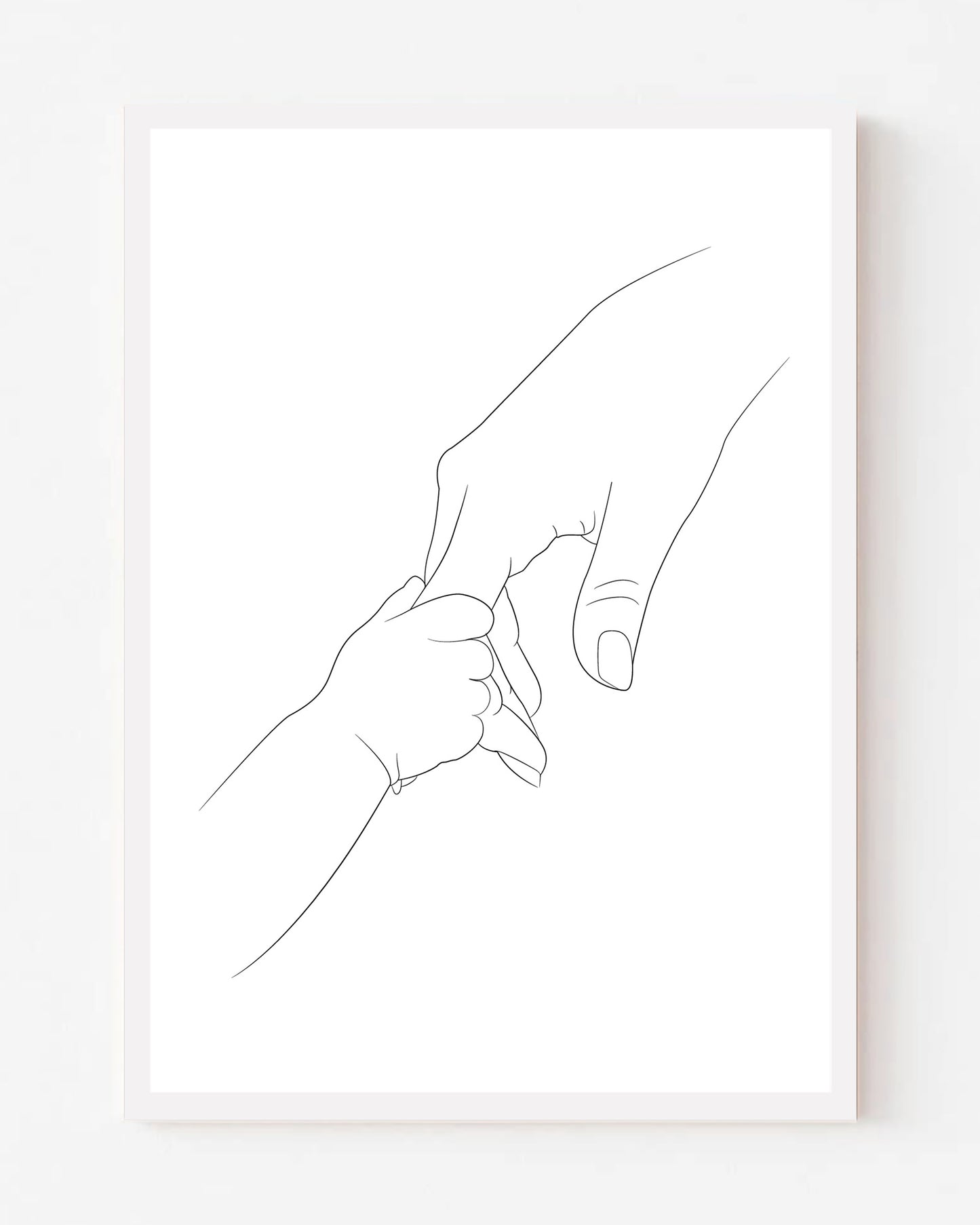 Infant and Mother Holding Hands Line Art Poster