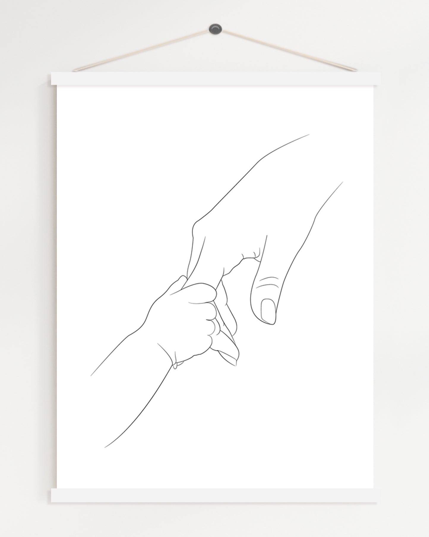 Infant and Mother Holding Hands Line Art Poster