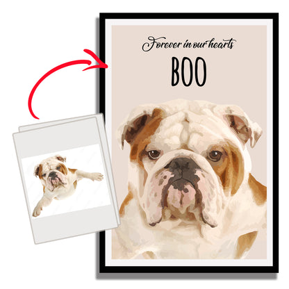 Forever In Our Hearts Memorial Pet Portrait