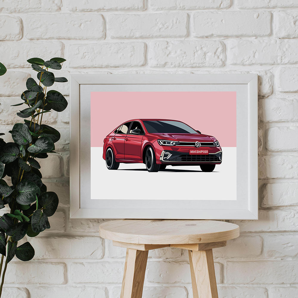 Custom Car Illustration Poster