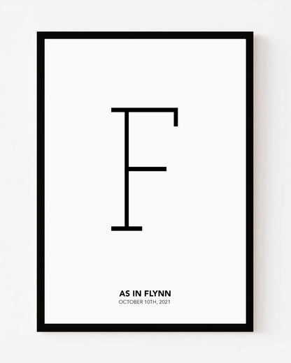 Baby Name Initial Poster