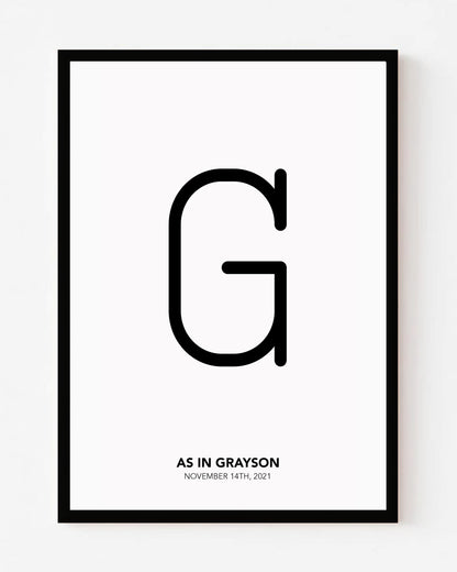 Baby Name Initial Poster