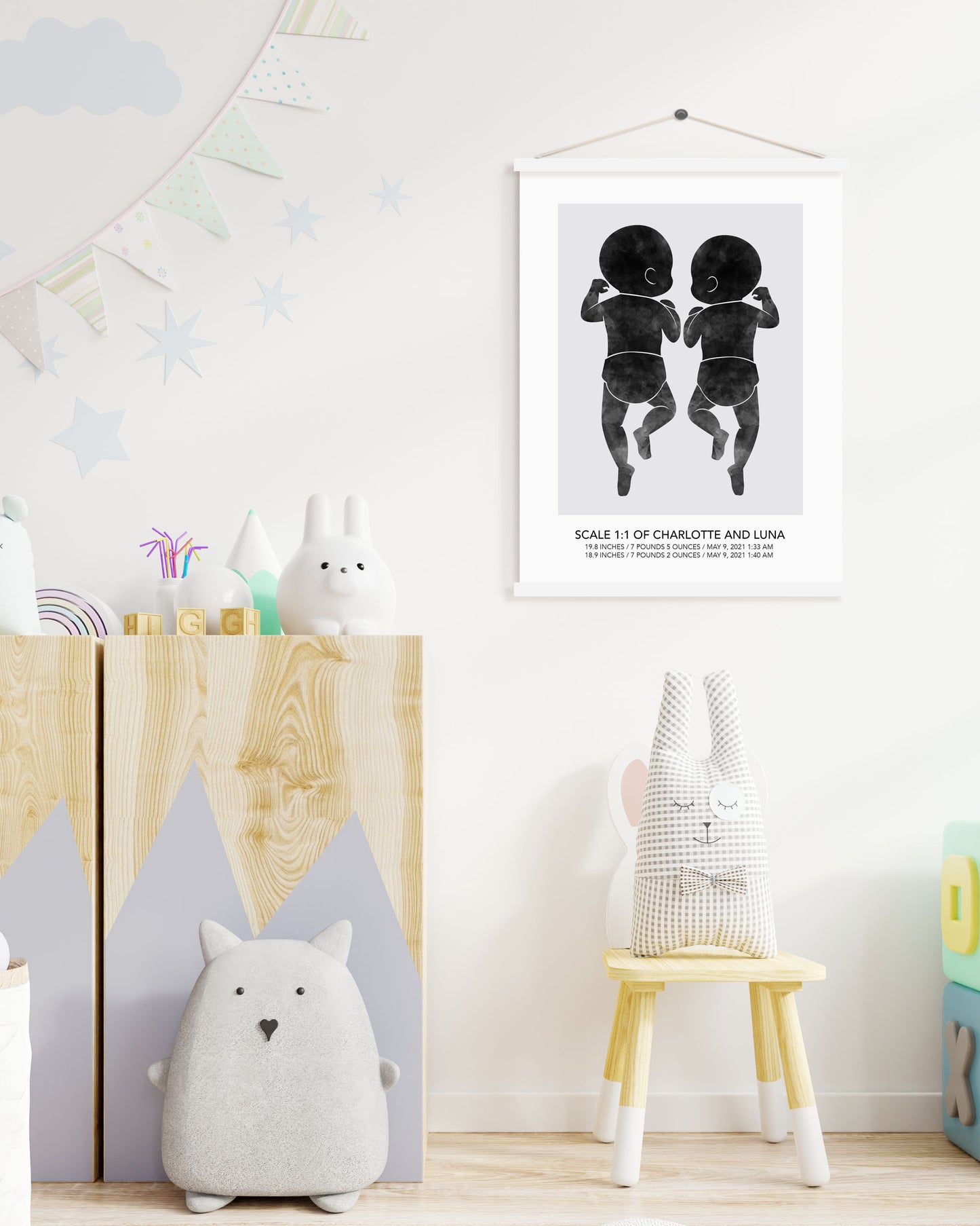 Custom Birth Poster for Twins