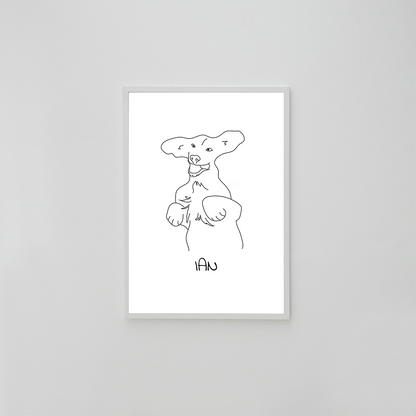 Custom Pet Line Art Portrait