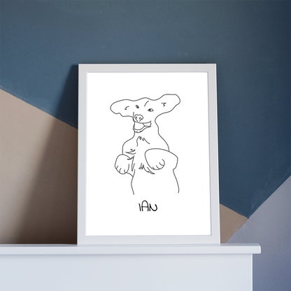 Custom Pet Line Art Portrait
