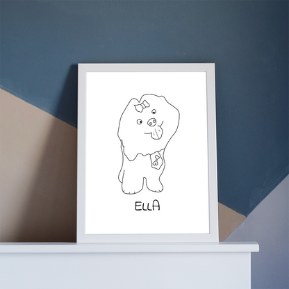 Funny Line Art Portrait