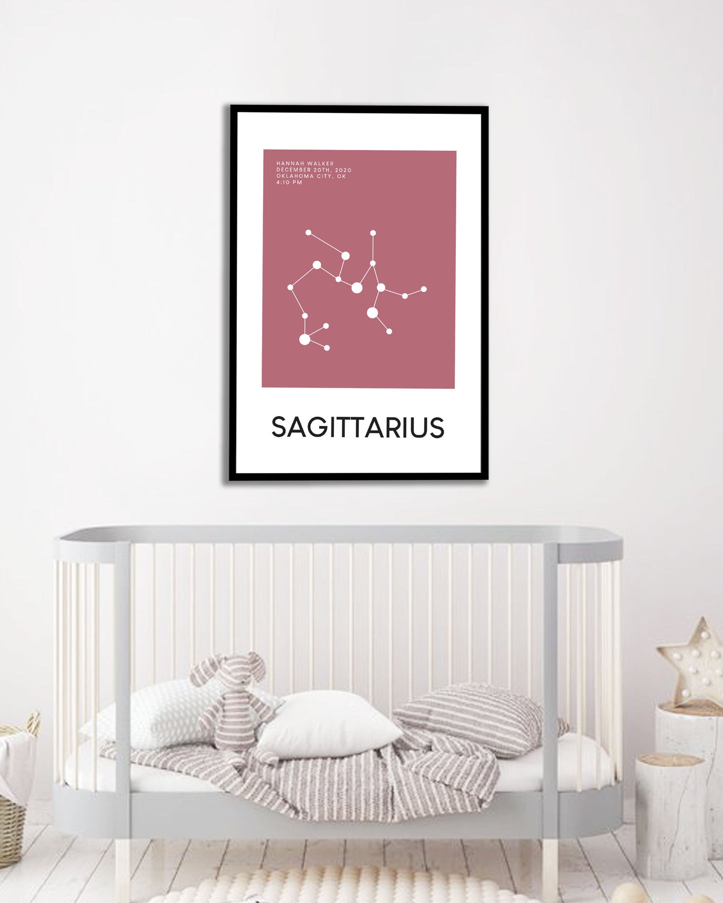 Zodiac Constellation Portrait for Baby's Room