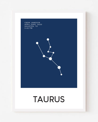 Personalized Zodiac Constellation Poster for Babies