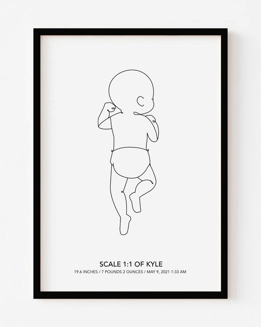 Newborn Drawing Line Art Portraits