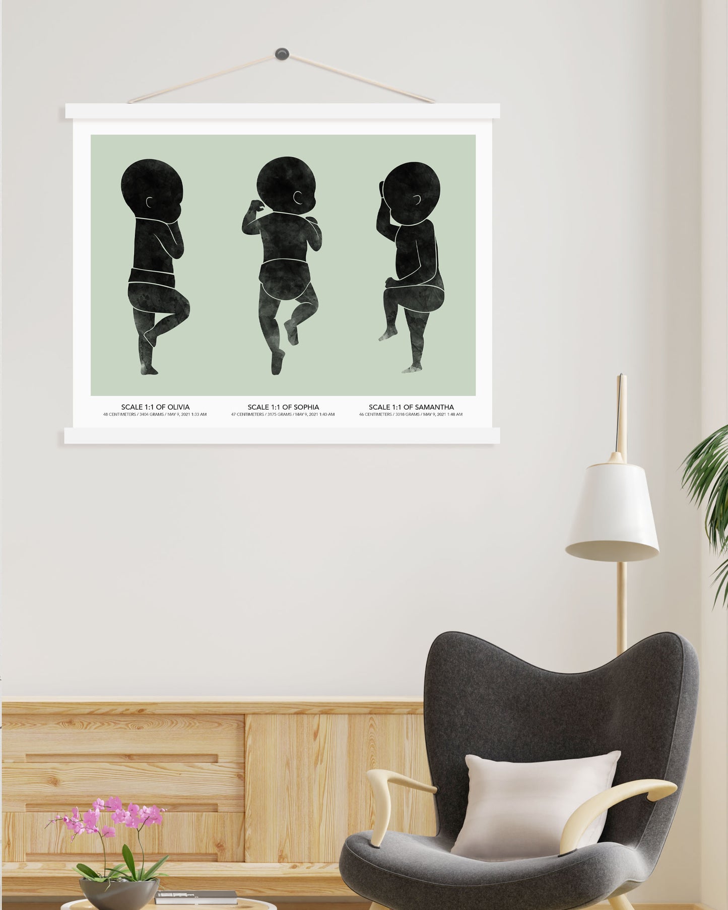 Personalized Triplets Birth Poster