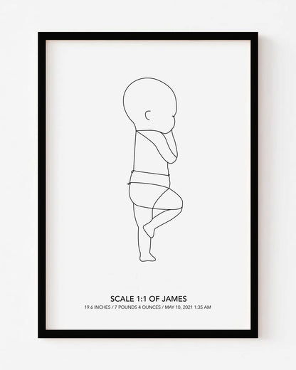 Scale 1:1 Minimalistic Baby Portrait