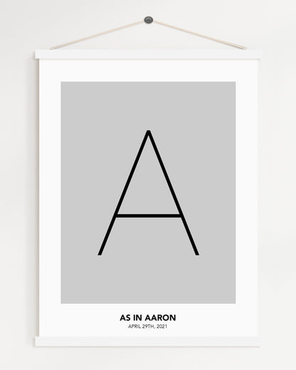 Personalized Letter Poster for Baby Names