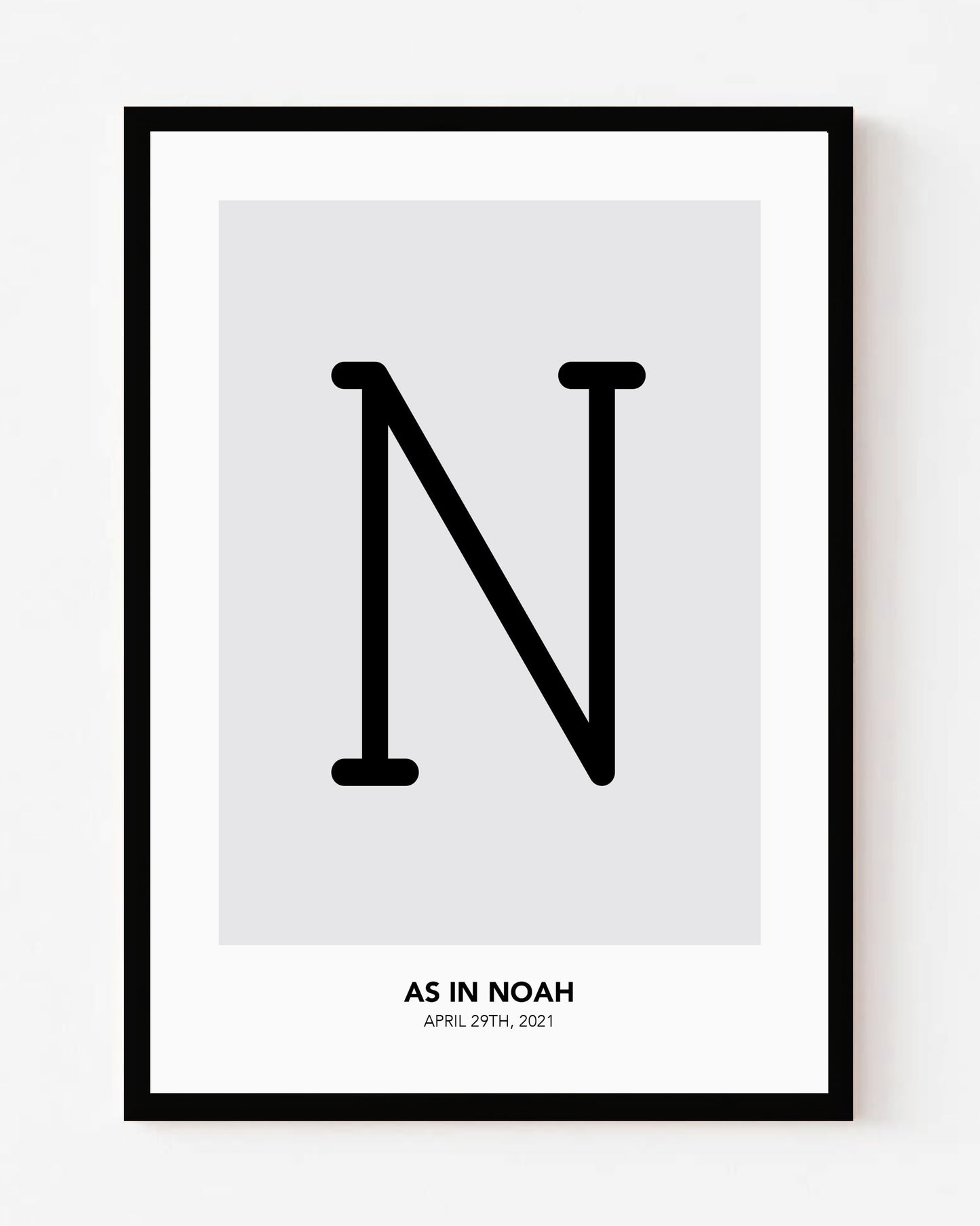 Name Initial Poster for Newborns