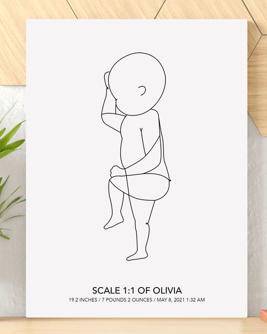 Scale 1:1 Minimalistic Baby Portrait