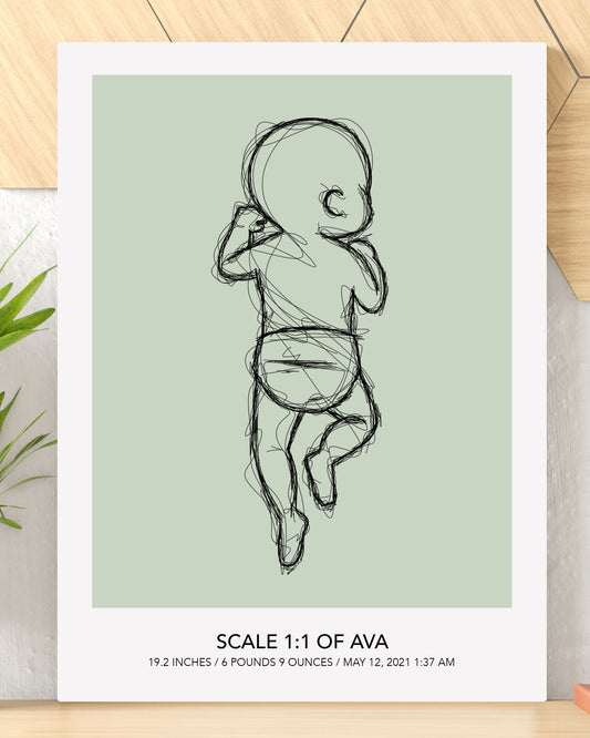 Ratio 1:1 Sketch Newborn Portrait