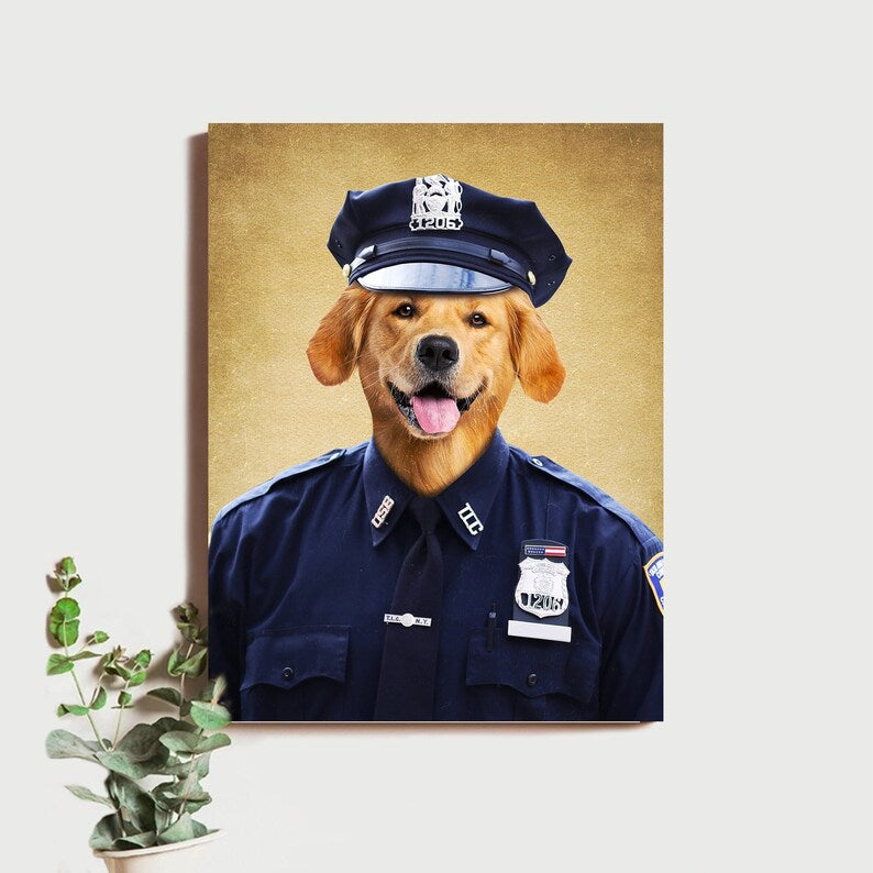 Police Officer Pet Portrait