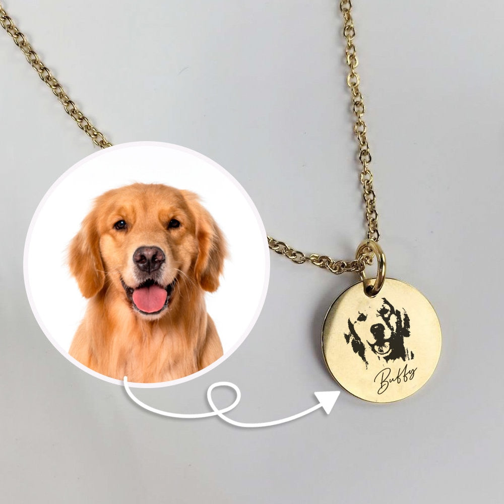 Engraved Pet Pendant Necklace