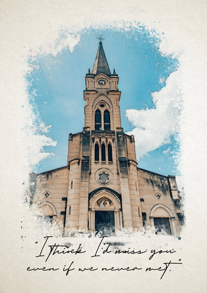 Church Watercolor Portrait