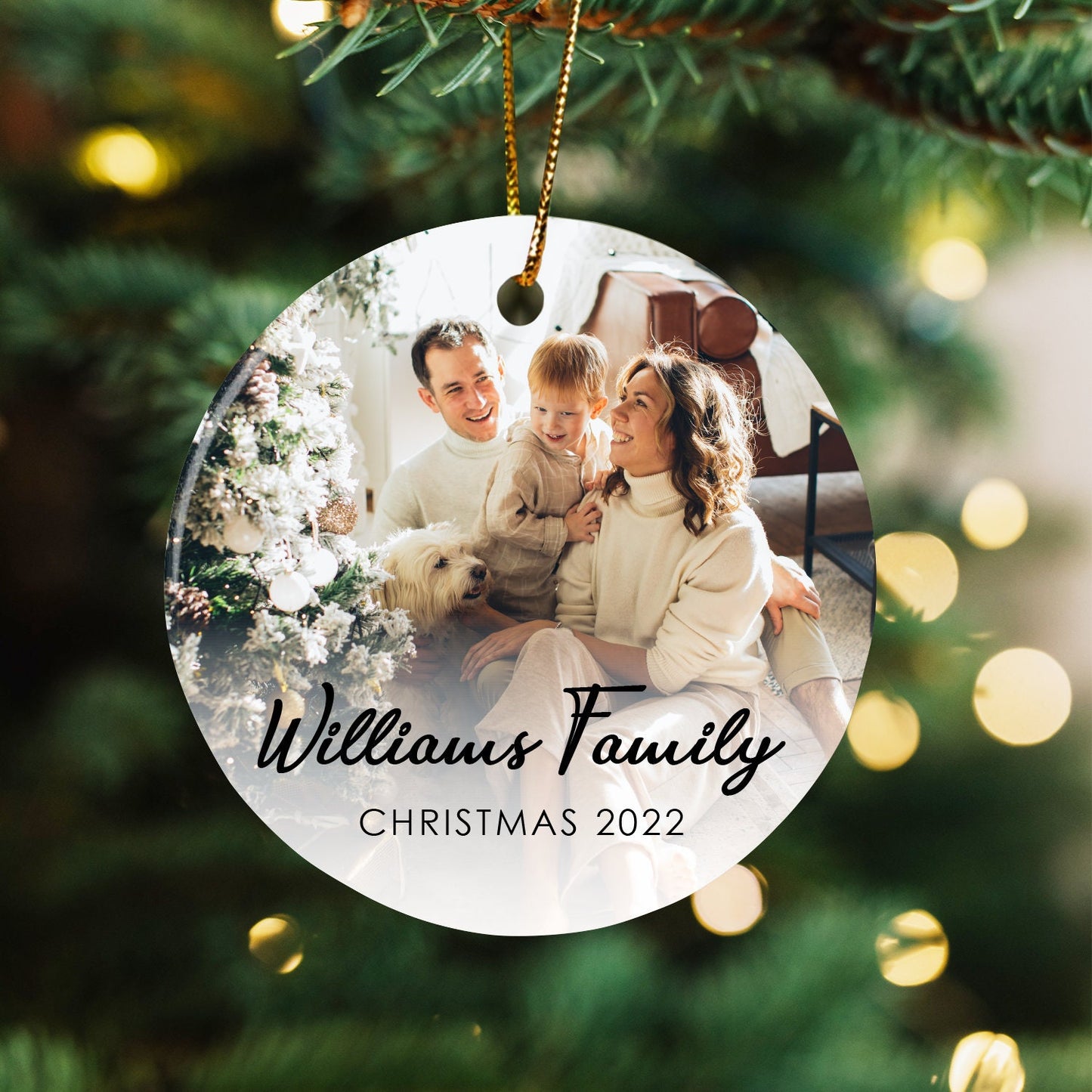 Custom Family Portrait Christmas Ornament  (9)