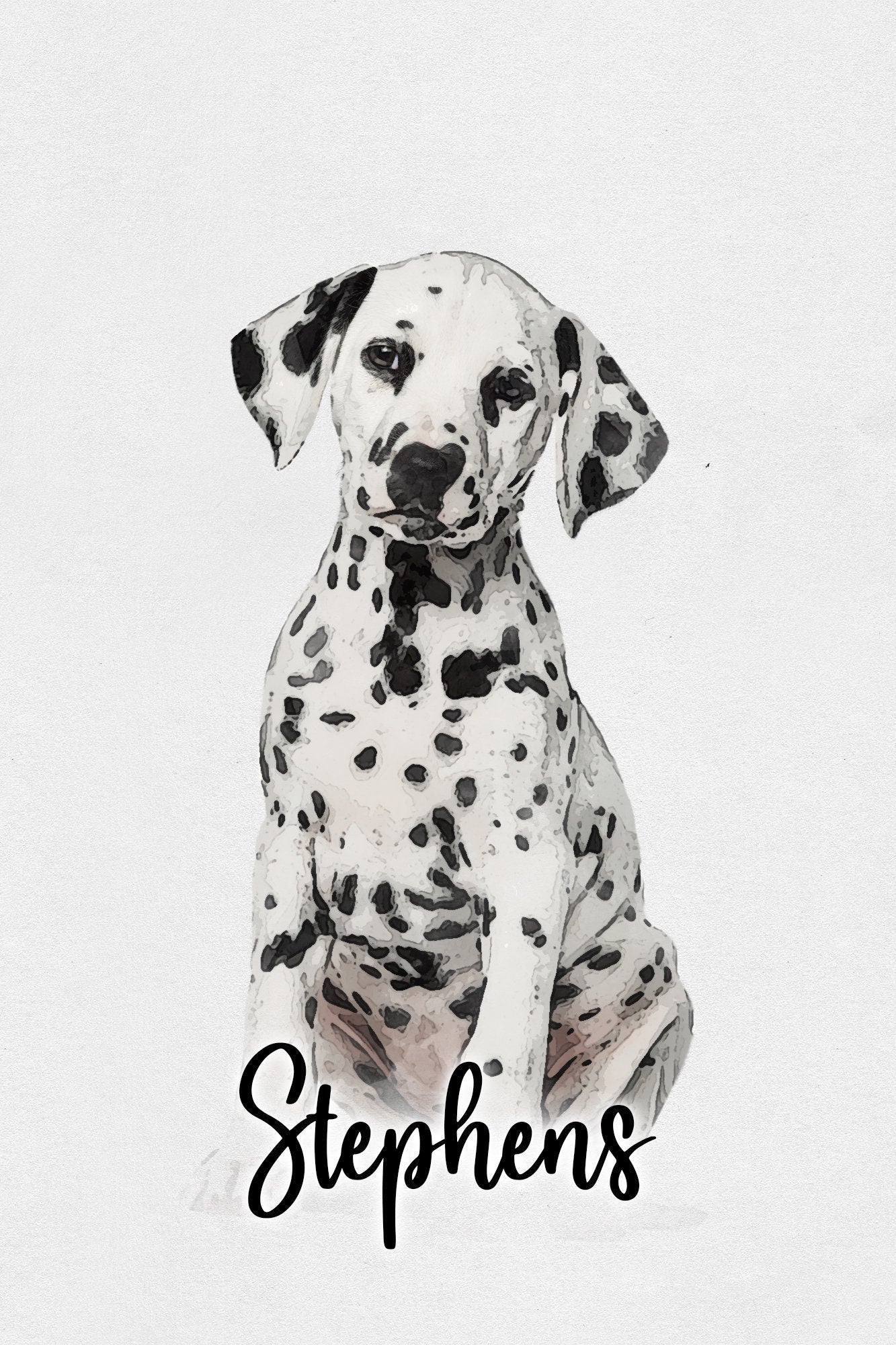 Dalmatian Watercolor Painting Pet Portrait Gift