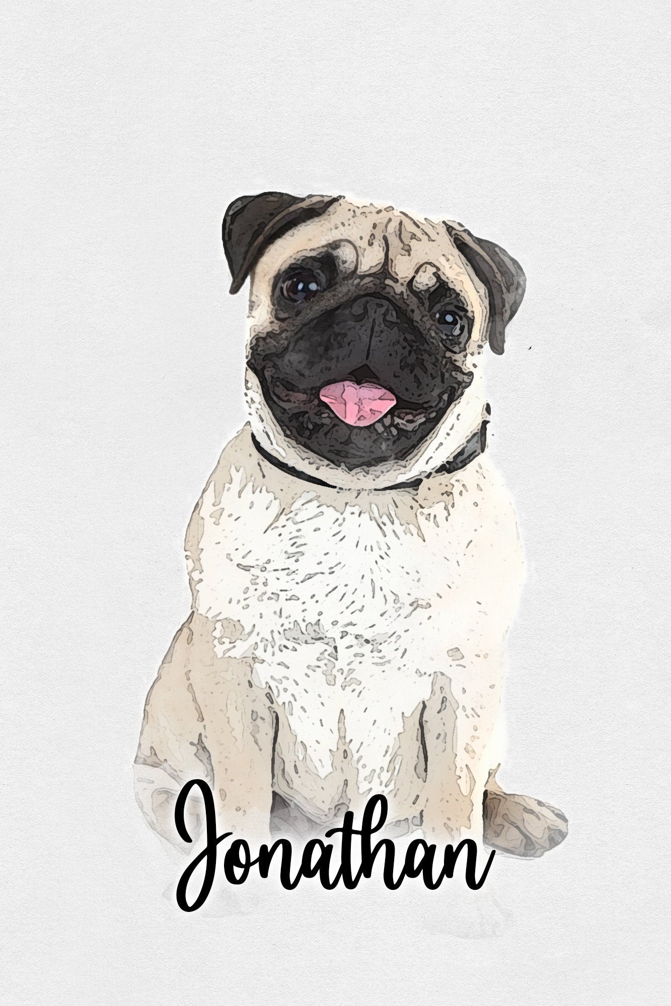 Pug Canvas Pet Portrait