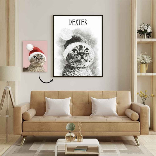 Cute Digital Sketch Pet Portrait Gift