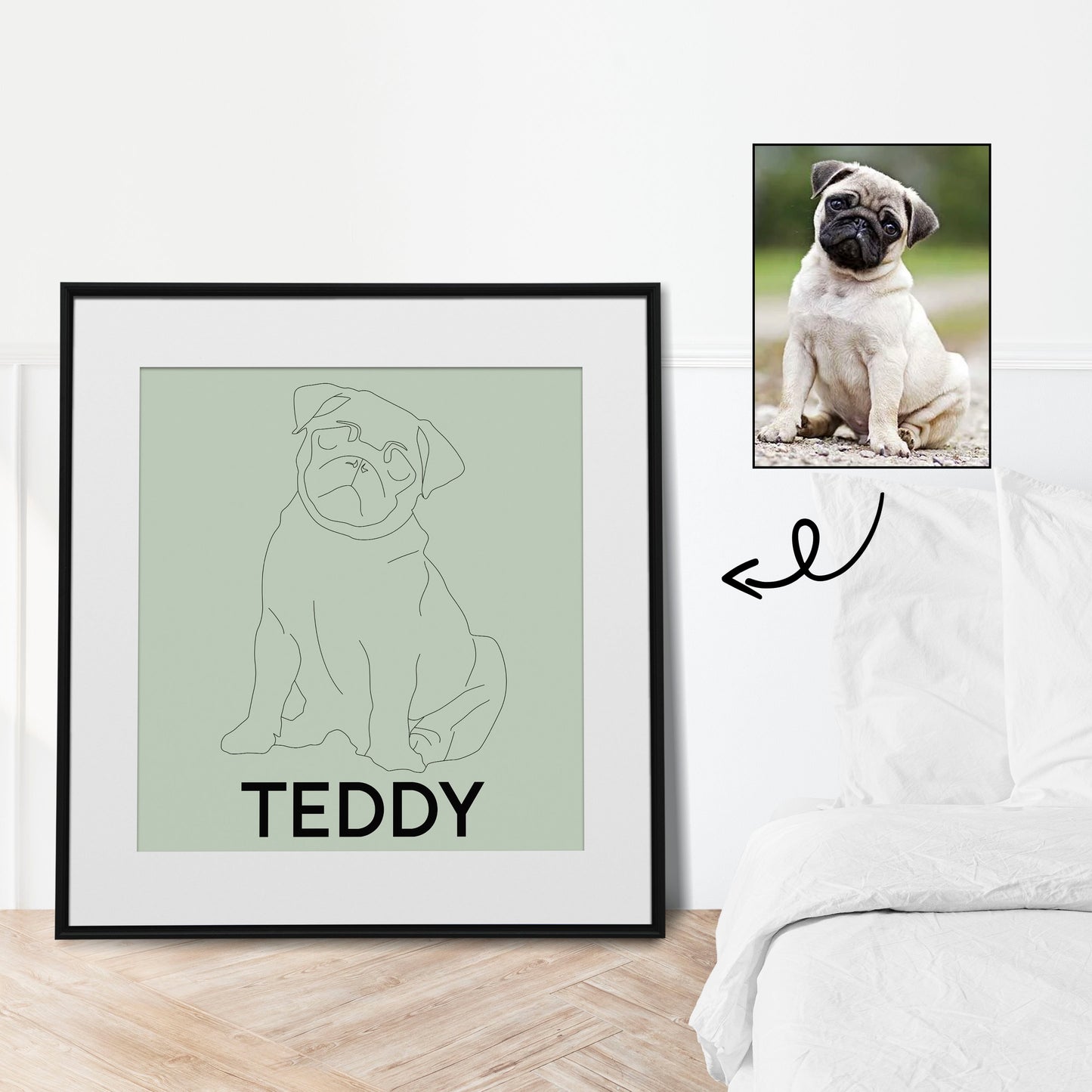 Personalized Pet Line Art Portrait